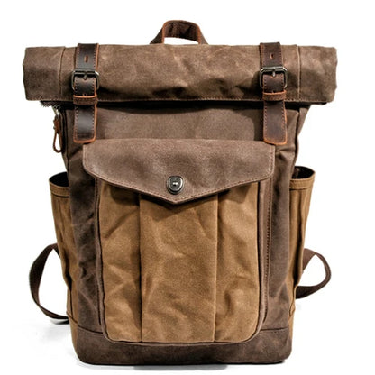 Stylish Luxury Vintage Canvas Backpack for Men - Waterproof Travel Companion with Retro Charm