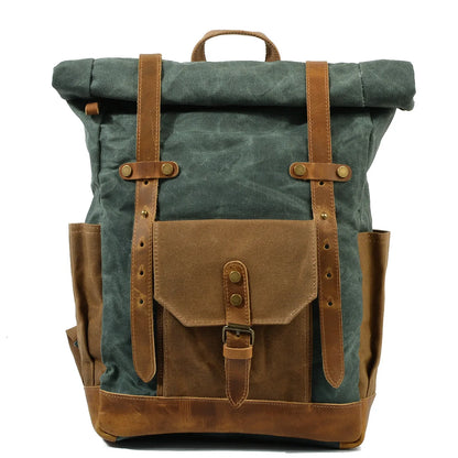 Stylish Luxury Vintage Canvas Backpack for Men - Waterproof Travel Companion with Retro Charm
