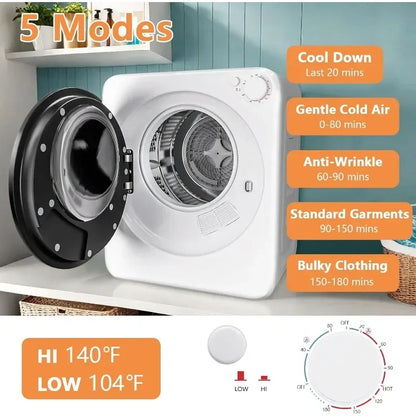 Effortless Laundry Days: 17 Lbs 1.8 Cu.Ft Portable Washer Dryer Combo - Your Ultimate Space-Saving Laundry Solution!