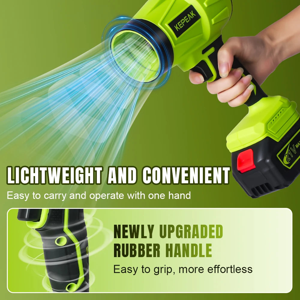Powerful Electric Cordless Turbo Blower - Ultimate Household Cleaning Tool with Dual Batteries for Dust, Snow, and Leaf Removal