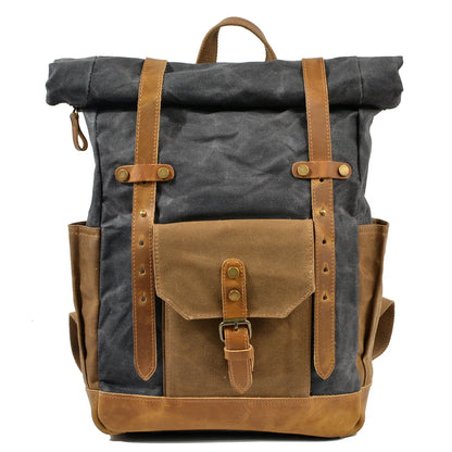 Stylish Luxury Vintage Canvas Backpack for Men - Waterproof Travel Companion with Retro Charm