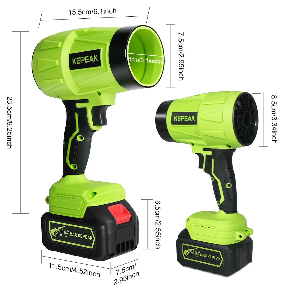 Powerful Electric Cordless Turbo Blower - Ultimate Household Cleaning Tool with Dual Batteries for Dust, Snow, and Leaf Removal