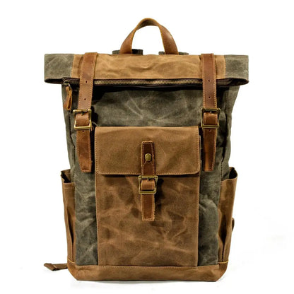 Stylish Luxury Vintage Canvas Backpack for Men - Waterproof Travel Companion with Retro Charm