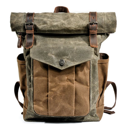 Stylish Luxury Vintage Canvas Backpack for Men - Waterproof Travel Companion with Retro Charm