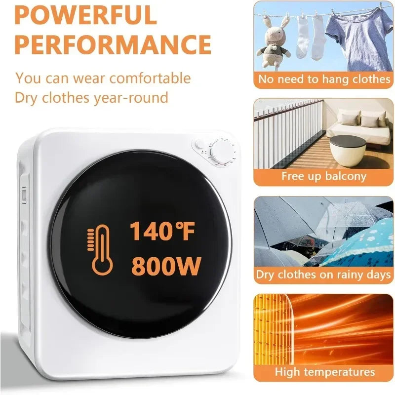 Effortless Laundry Days: 17 Lbs 1.8 Cu.Ft Portable Washer Dryer Combo - Your Ultimate Space-Saving Laundry Solution!