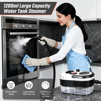Powerful 2500W High-Temperature Handheld Steam Cleaner - Fast Heating, Multiple Accessories, Perfect for All Surfaces!