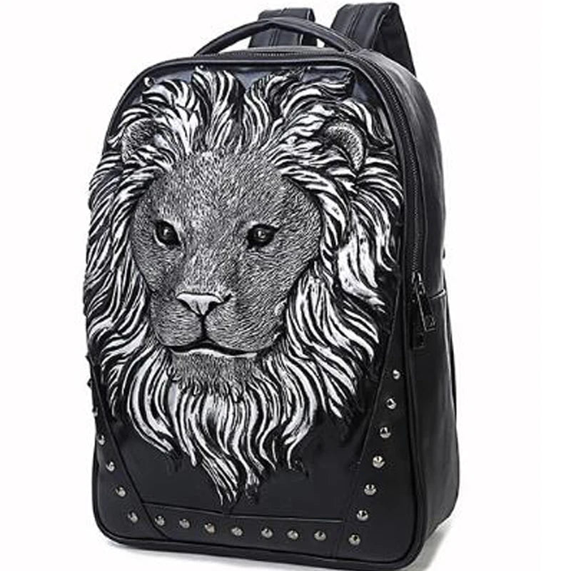 Stylish 3D Lion Print Backpack for Men and Women - Perfect for School, Travel, and Everyday Use!