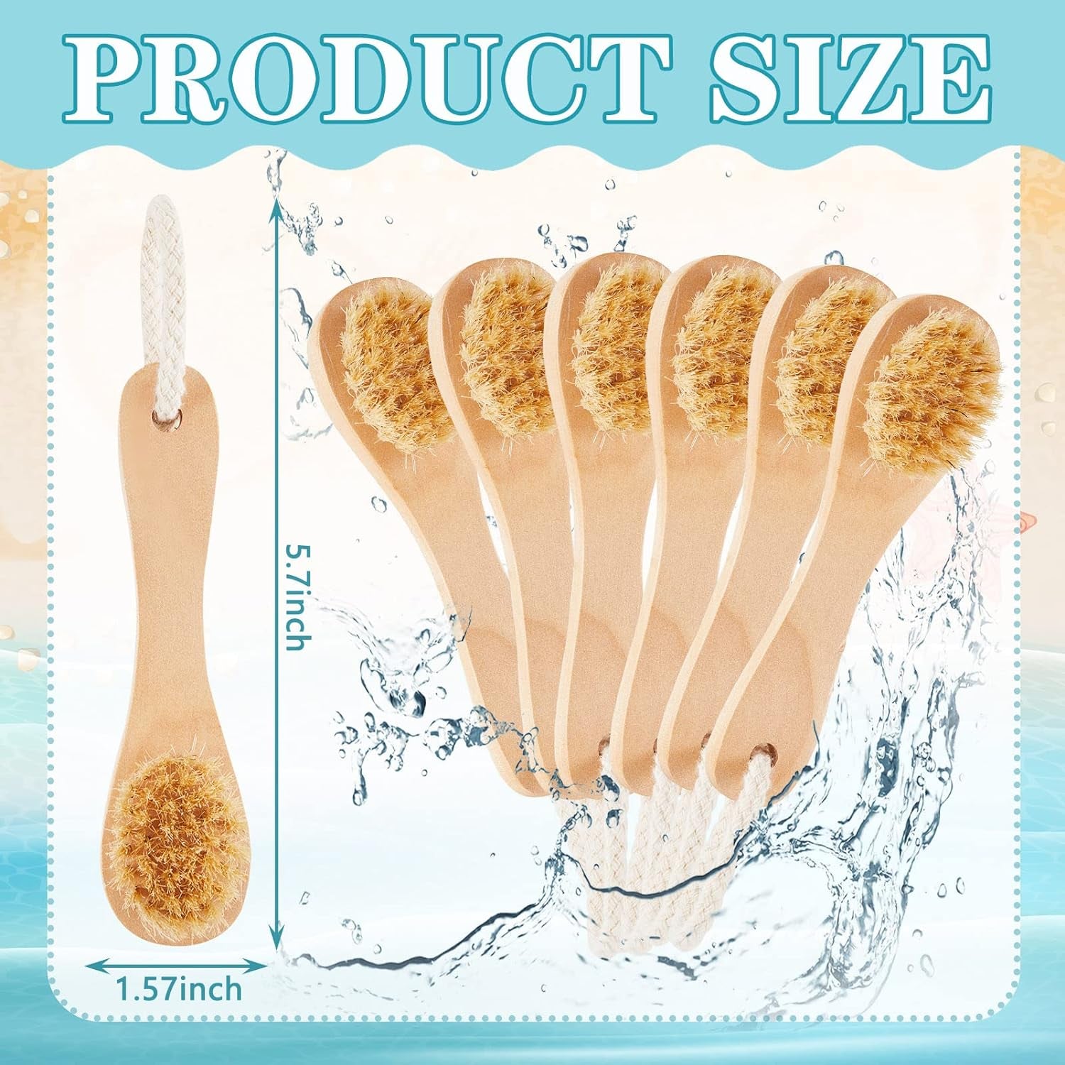 Revitalize Your Skin with 6 Pcs Natural Wooden Face Cleaning Brushes - Exfoliating Facial Scrubber with Comfortable Wood Handle for Deep Pore Cleansing and Refreshing Care