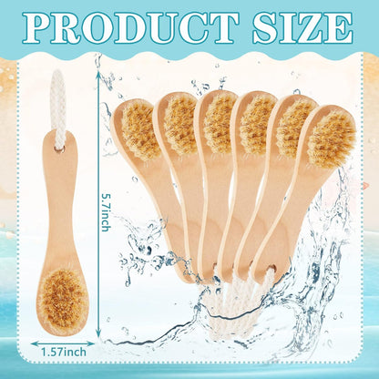 Revitalize Your Skin with 6 Pcs Natural Wooden Face Cleaning Brushes - Exfoliating Facial Scrubber with Comfortable Wood Handle for Deep Pore Cleansing and Refreshing Care