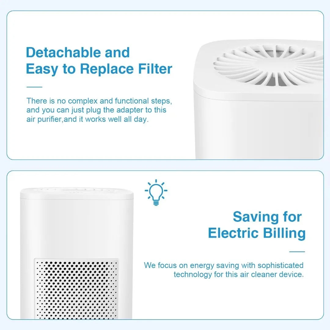 Transform Your Indoor Air Quality with the Ailkin Mini Portable Air Purifier - Perfect for Allergies, Asthma, and Smoke Odors in Any Room