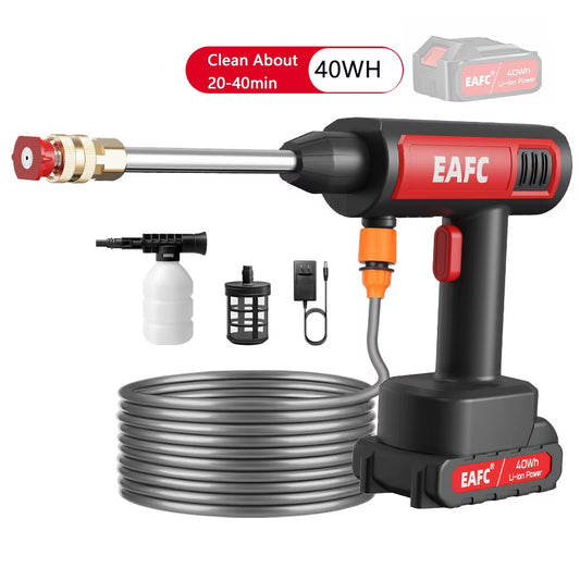 Powerful Cordless 60Bar Electric High Pressure Car Wash Gun - Effortless Cleaning with Foam Generator and Accessories