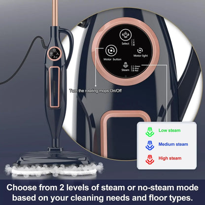 Revolutionary 10-in-1 Steam Mop Cleaner with Rotating Mop Pad - 1300W Powerful Floor Steamer for Effortless Home Cleaning