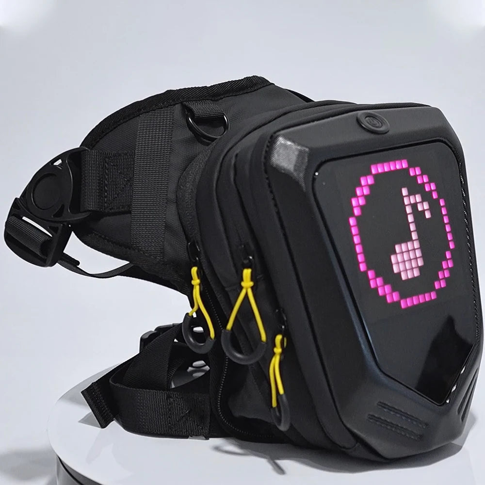 Revolutionary Motorcycle Bicycle Leg Bag with LED Smart APP Display - Your Ultimate Outdoor Companion!