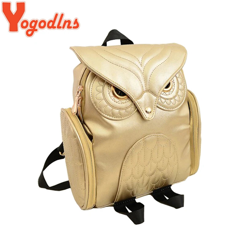 Trendy Black PU Leather Owl Backpack for Women - Stylish, Durable, and Perfect for School!