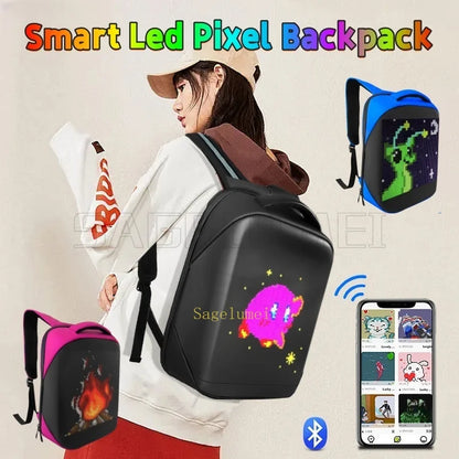 Transform Your Ride with the Smart LED Pixel Backpack - Waterproof, Creative, and Programmable for Ultimate Style