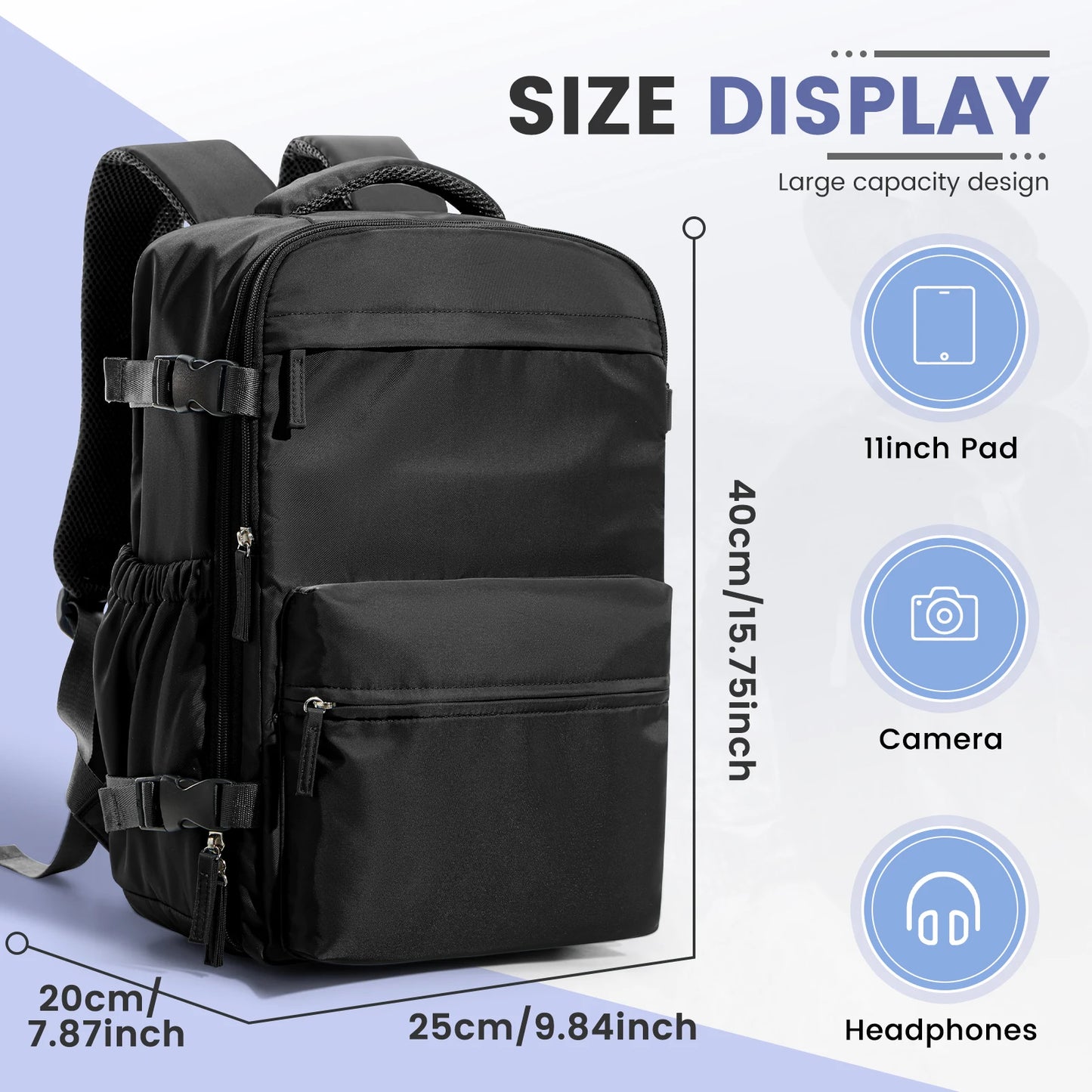 Ryanair 40X30X20 Ultra Lightweight Cabin Bag - Versatile Air Vacuum Compression Backpack for Men & Women with Laptop Storage