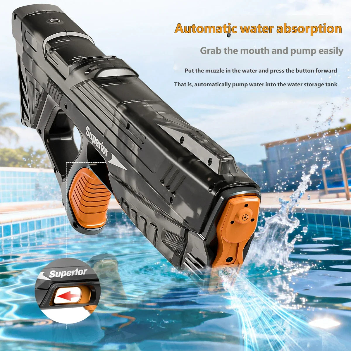 Unleash Summer Fun with the Electric Water Gun - Featuring Light Sprays and Flame Effects for Ultimate Water Battles!