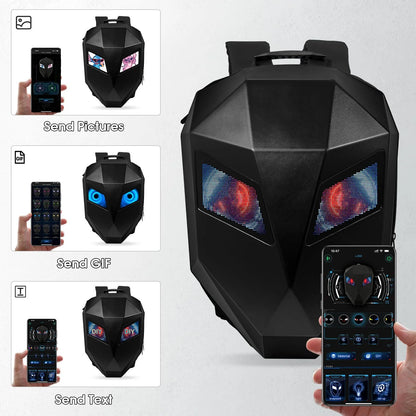 Revolutionary Motorcycle LED Knight Backpack: Customizable Full-Color Screen, Perfect for Travel, Camping, and Cycling