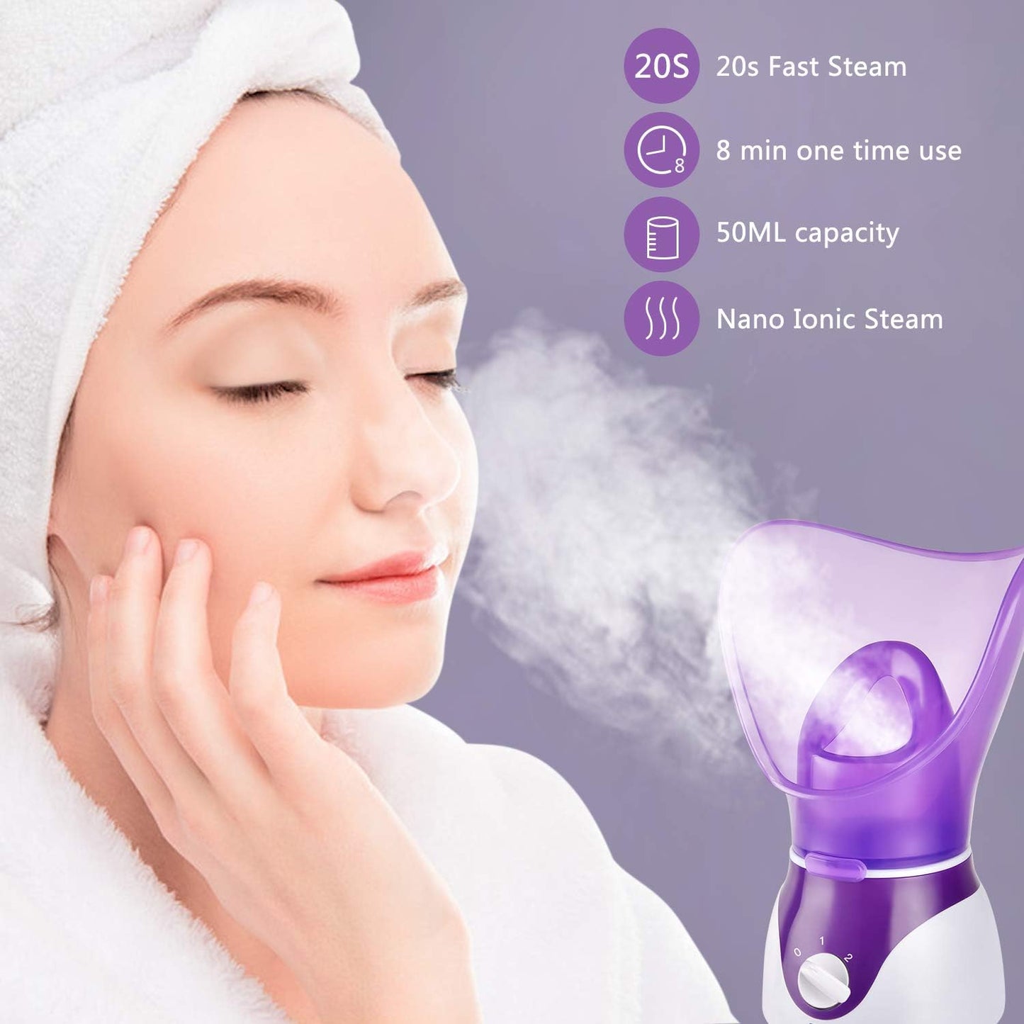 Revitalize Your Skin with Our Portable Facial Steamer & Nano Mister Set - Includes Blackhead Remover Kit & Brush for Deep Cleansing and Hydration
