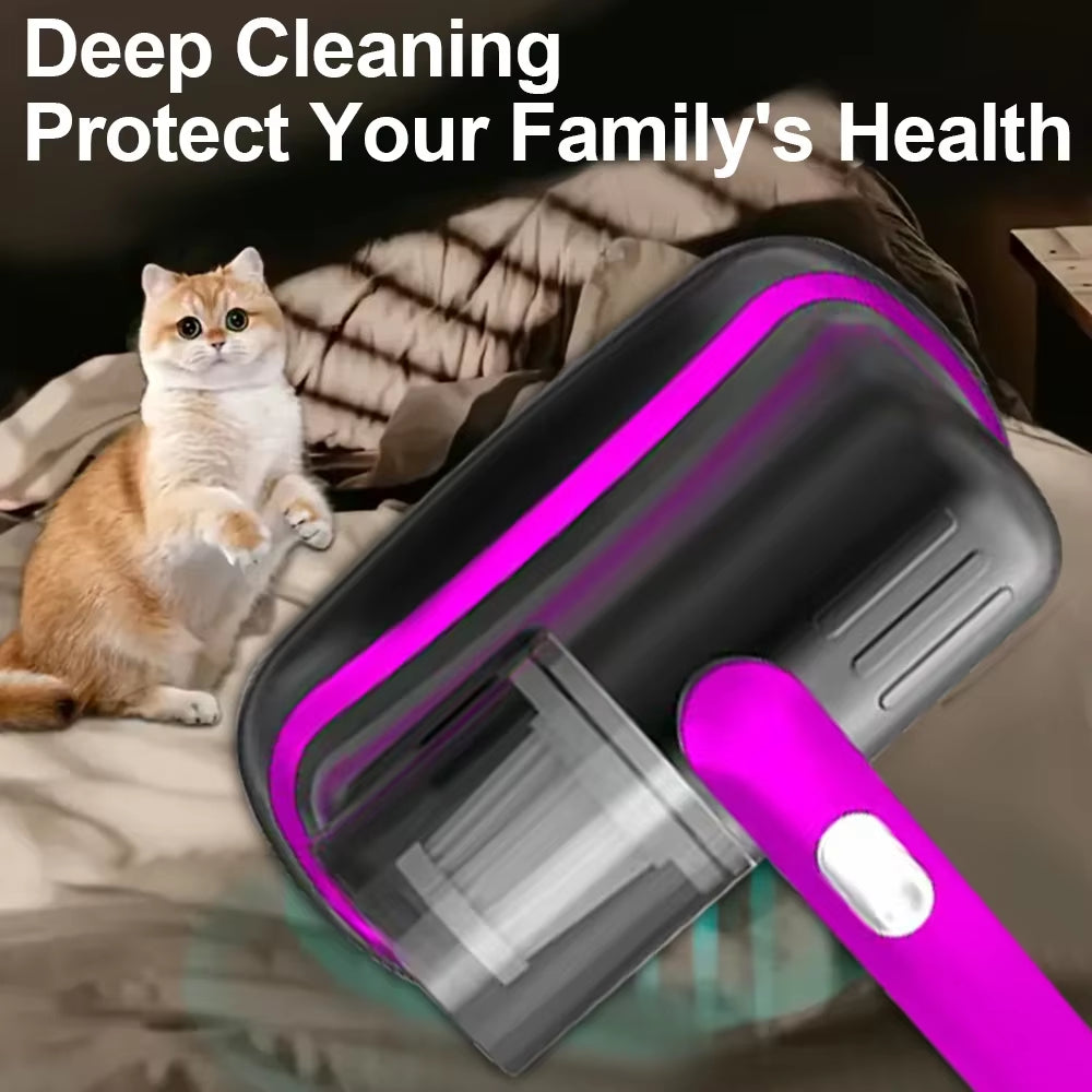Revolutionary Wireless Handheld Mattress Vacuum Cleaner with UV-C Sanitization, HEPA Filtration, and Ultrasonic Vibration – Ultimate Solution for a Spotless Home!
