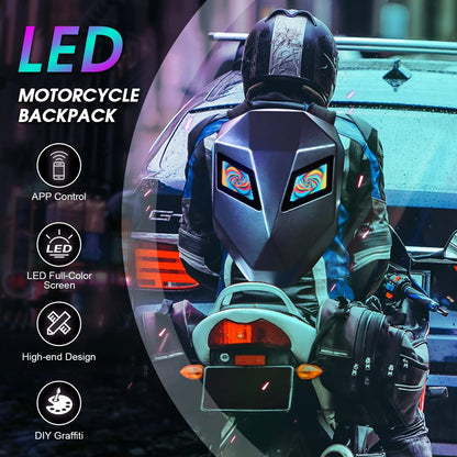Revolutionary Motorcycle LED Knight Backpack: Customizable Full-Color Screen, Perfect for Travel, Camping, and Cycling