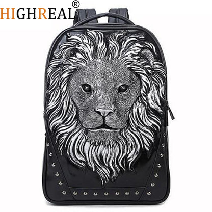 Stylish 3D Lion Print Backpack for Men and Women - Perfect for School, Travel, and Everyday Use!