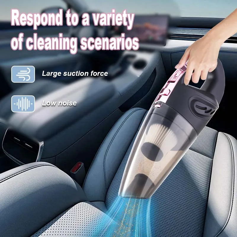 Experience Ultimate Cleanliness with Our Wireless Portable Vacuum Cleaner - Stylish Pink Design, Durable ABS Body, Perfect for Home and Car!