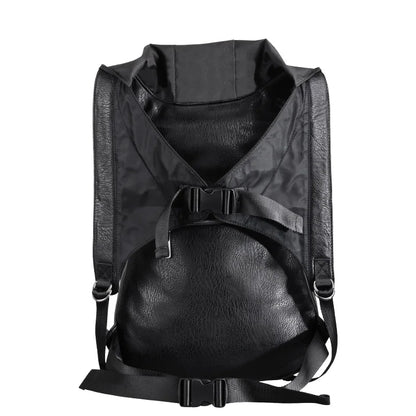 Gothic Steampunk Skull Backpack - Fashion Black School Bag with Rivets and Hip-Hop Style Hat