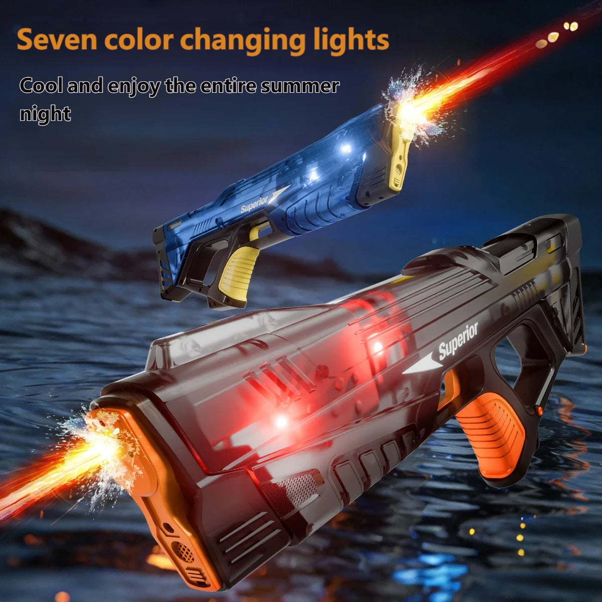 Unleash Summer Fun with the Electric Water Gun - Featuring Light Sprays and Flame Effects for Ultimate Water Battles!