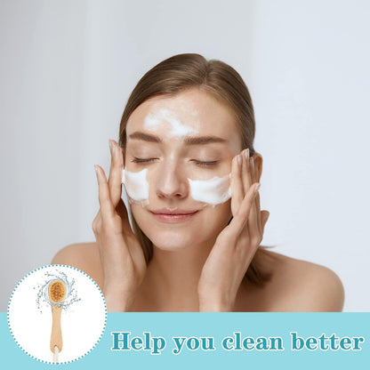 Revitalize Your Skin with 6 Pcs Natural Wooden Face Cleaning Brushes - Exfoliating Facial Scrubber with Comfortable Wood Handle for Deep Pore Cleansing and Refreshing Care
