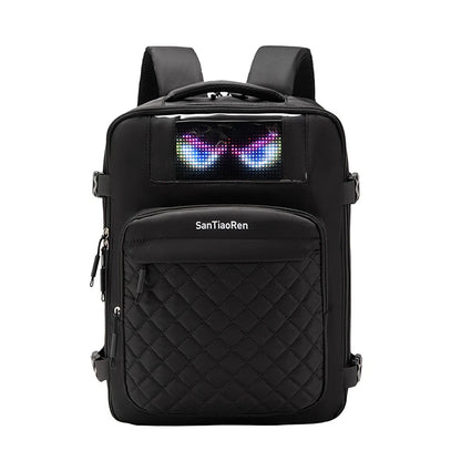 Versatile Fitness & Outdoor Backpack - Large Capacity Laptop Bag with Layered Storage and Light-Up Features