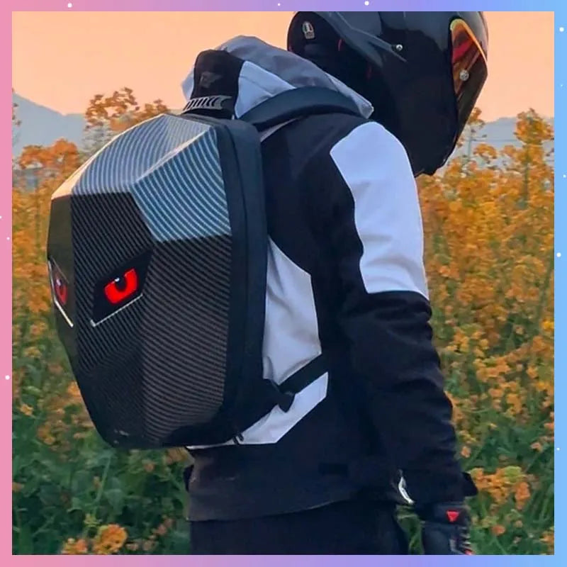 Revolutionary Motorcycle Duffel Bag: Bluetooth-Controlled LED Luminous Backpack for Full Helmet Riders