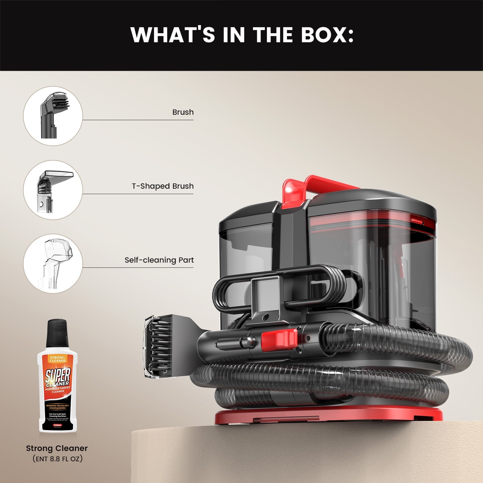 Powerful Portable Carpet Cleaner - Ultimate Upholstery Spot Vacuum for Pet Stains and More