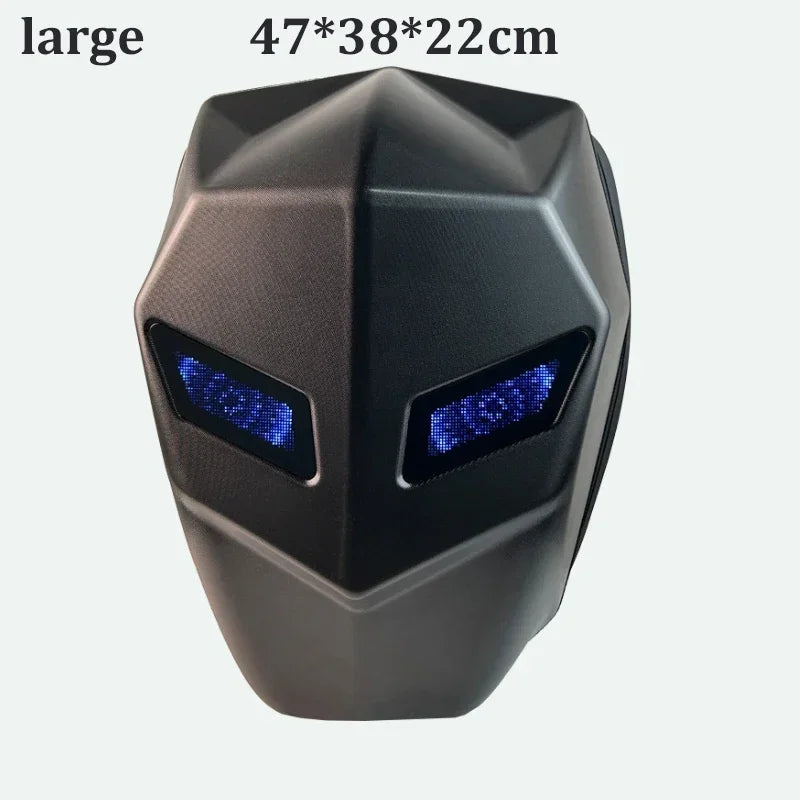 Stylish LED Hard Shell Backpack for Men and Women - Perfect for Motorcycle Riding, Business Travel, and Hiking with Laptop Compartment