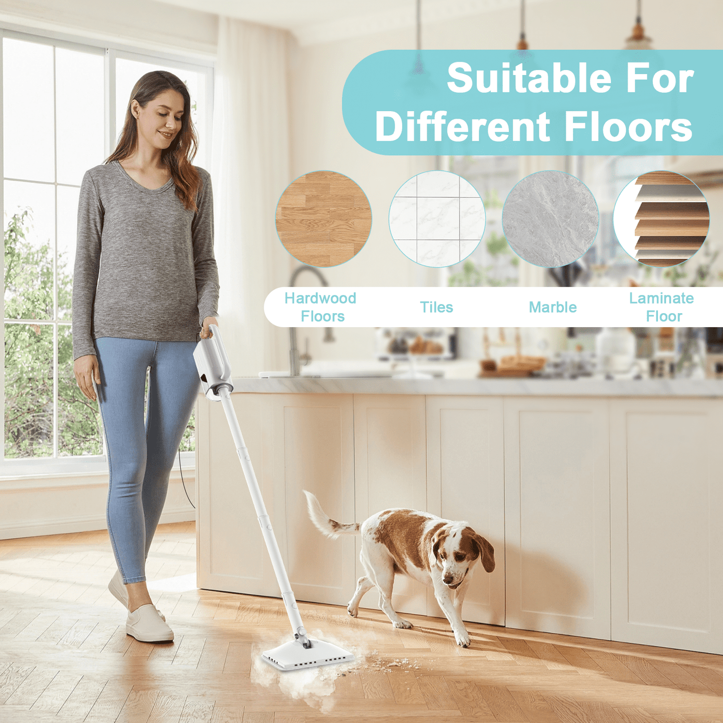Effortless Cleaning with the ONSON 6-in-1 Detachable Handheld Steam Mop – Perfect for Hard Floors and Carpets!