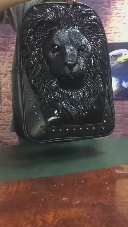 Stylish 3D Lion Print Backpack for Men and Women - Perfect for School, Travel, and Everyday Use!